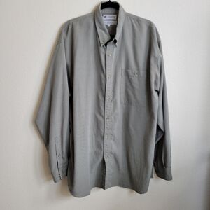 Columbia GRT Gray Plaid Long Sleeve Men's Button Down Shirt Size XXL